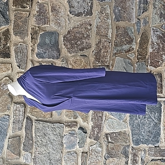 MM Lafleur Blue Niko Faux Wrap Bodice Lined Dress Size 12 - Picture 4 of 11